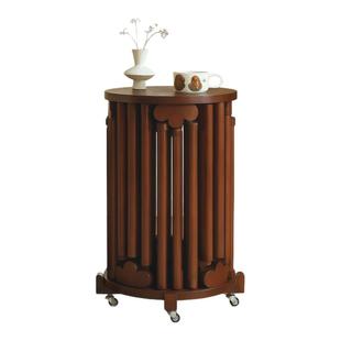 实木可叠放凳子茶几组合圆凳叠叠乐餐桌待客备用凳带滑轮折叠椅子