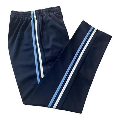 深蓝色黑色男女学生浅蓝条校服裤