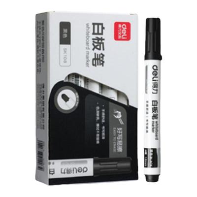 得力可擦白板笔儿童水性记号笔黑