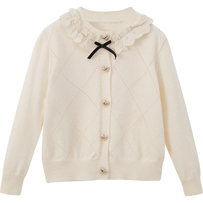 【香香甜心】蝴蝶结针织毛衣开衫