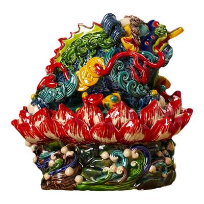 手工艺品交趾彩陶石湾三足金蟾