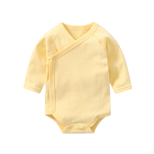 婴儿衣服春秋季新生儿和尚服纯棉无骨打底内衣内穿上衣长袖包屁衣