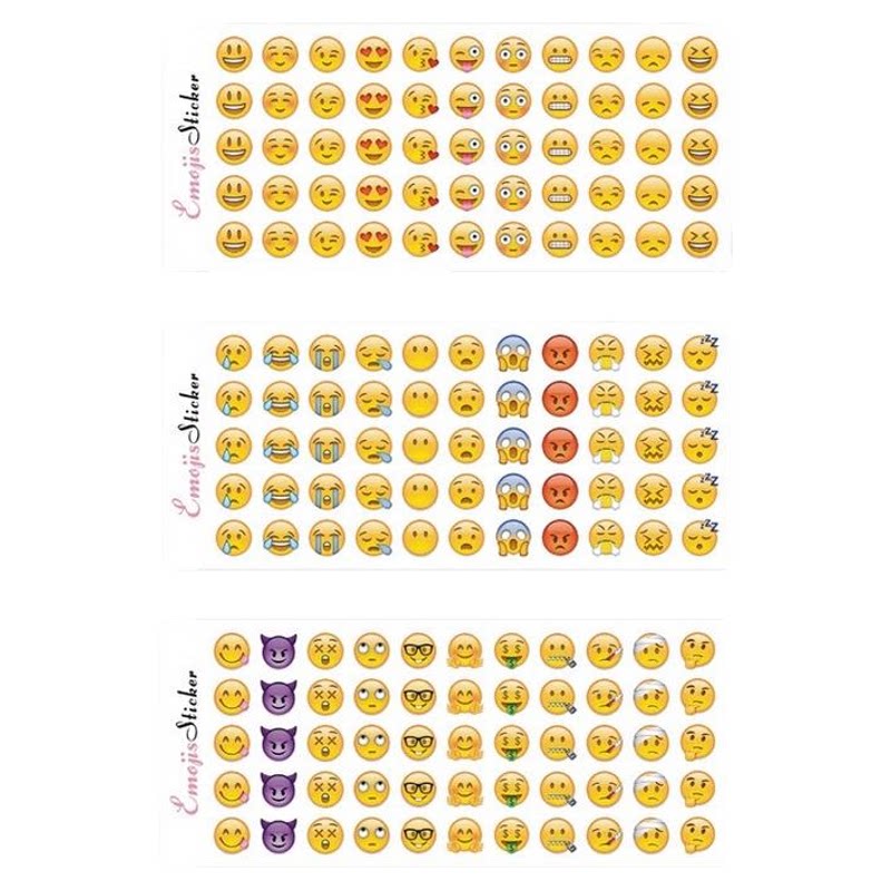 qq表情包贴纸儿童emoji创意卡通可爱DIY手帐装饰日记本心情粘贴