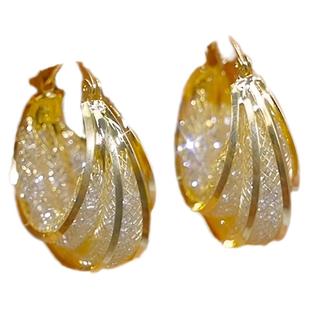 高级感大气镂空网状圈圈耳扣轻奢时尚气质夸张耳环女秋冬新款耳饰