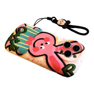 爱心蝴蝶结挂绳适用苹果17手机壳硅胶16新款磨砂16Pro全包17pro卡通13超好看可爱iPhone15防摔15promax女14