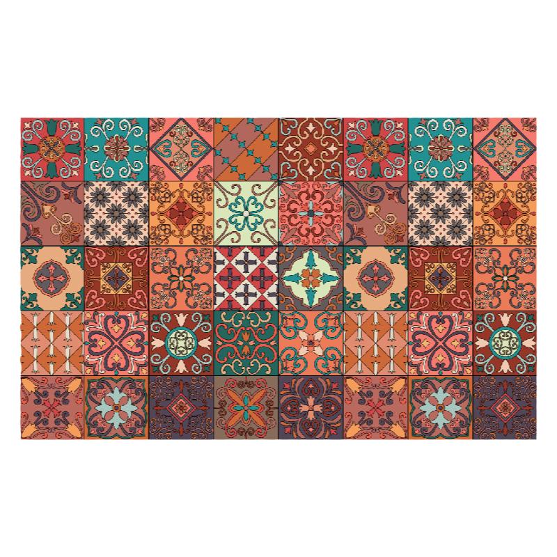 美式复古硅藻泥厨房地垫防滑吸水垫门口耐脏脚垫家用长条地毯满铺