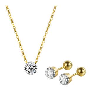 蒂芙星钻18K金培育钻石日系单钻项链耳钉耳鼻屎钻露丝同款锁骨链