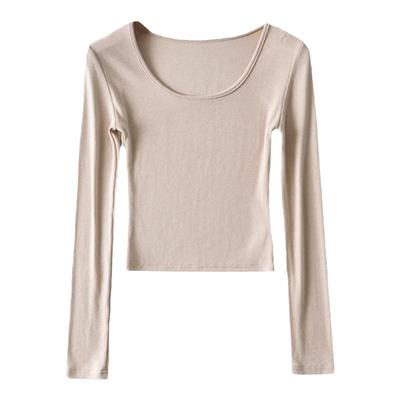 百搭大圆领修身显瘦打底衫