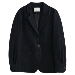 ltyp旅途原品 新店专享四折NO.259 复古纯色羊毛西装亚麻外套女春