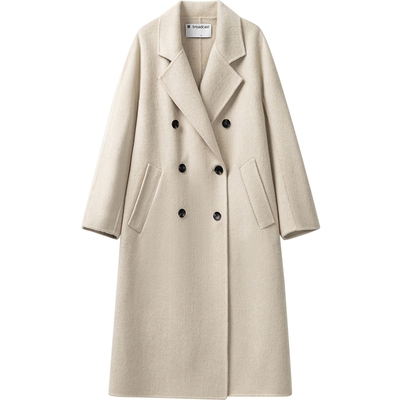 【播奥莱】播商场同款单排扣气质冬中长款羊毛呢外套女BDR4AD3766