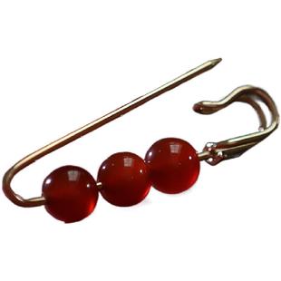 穹晶结界 [赤焰凝华] 天然红玛瑙别针民族风配饰毛衣开衫收口胸针