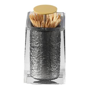 创意自动牙签盒北欧家用轻奢按压式餐厅不锈钢牙签筒便携牙签罐子