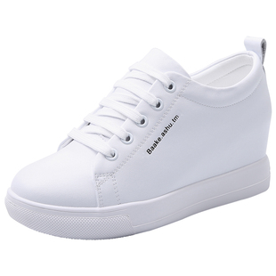 内增高小白鞋女坡跟厚底小个子女鞋软底不累脚轻便百搭休闲单鞋