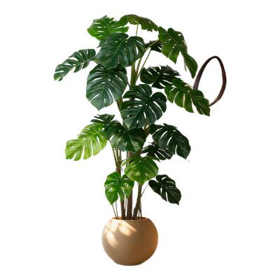 仿真绿植龟背竹叶客厅大型盆栽室内轻奢装饰仿生植物落地摆件假树