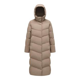 波司登25新款女连帽羽绒服休闲过膝长款修身显瘦冬季保暖