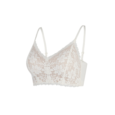 法式纯欲蕾丝三角杯背心式内衣女