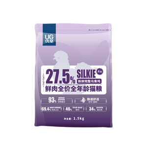 UG优基乌骨鸡猫粮增肥发腮营养食补肠道健康成猫幼猫通用粮1.5kg