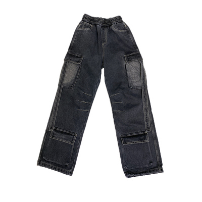 加绒美式潮流立体口袋工装长裤