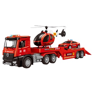 大号消防拖车玩具男孩平板运输车吊车卡车儿童工程玩具车道路救援