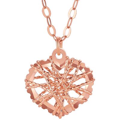 周六福颈饰18K金爱心项链彩金