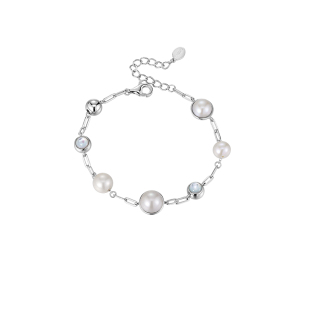 白岚晨曦手链女925银母贝小众轻奢爆款2024新款珍珠配饰SL3104