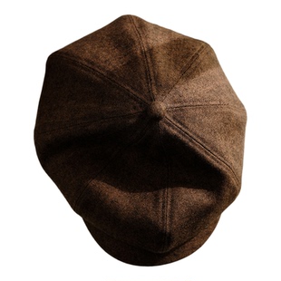 小野商 老钱风羊毛复古报童帽英伦风秋冬鸭舌帽八角帽2025年新款