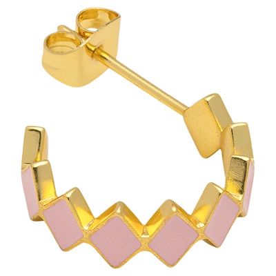 XTASTE 丹麦 LULU Copenhagen粉色方块花箍耳环镀金配饰时尚通勤