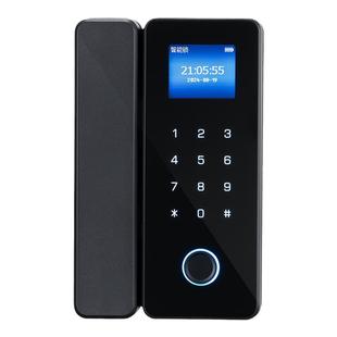 玻璃门密码锁办公室指纹锁免打孔安装公司智能门锁单开双开门锁