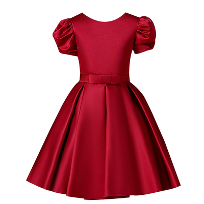 米妮菲瑞女童元旦红色钢琴演出服