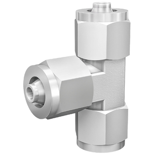 304不锈钢快拧接头PE三通T型高压PE4/6/8/10/12/14/16mm气管接头