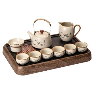 汝窑茶具套装2025新款家用陶瓷茶壶喝茶功夫茶杯茶盘轻奢高档会客