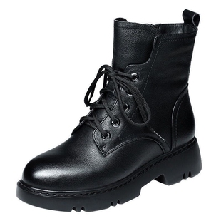 品牌特价真皮马丁靴女秋冬季单靴2025新款厚底百搭短靴女鞋