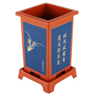 兰花盆专用盆大号仿紫砂塑料控根加厚透气墨兰蝴蝶兰国兰君子兰盆