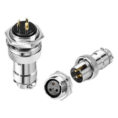 GX16航空插头公母头反装铜芯镀金DF16-2 3 4 5 6 7 8芯电缆连接器