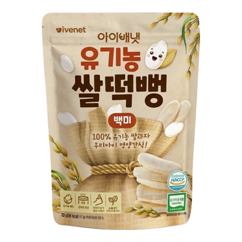 贝贝有机营养米饼原味30克烘焙口感松软一抿即化助力宝宝出牙舒缓