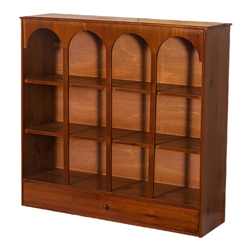 分格拱形实木收纳盒客厅茶具整理办公室桌面杯子茶杯抽屉式置物架