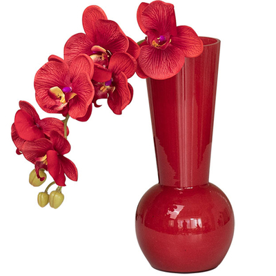 红色仿真蝴蝶兰保湿手感假花结婚