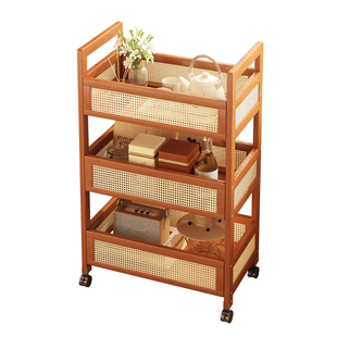 中古小推车置物架可移动客厅边几零食收纳架家用非实木落地储物架