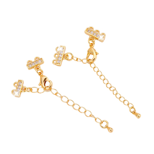 包18k金双排扣头配饰diy珍珠手链项链可调节收尾延长链连接扣配件