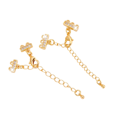 镀18k真金保色镶锆连接扣diy配件