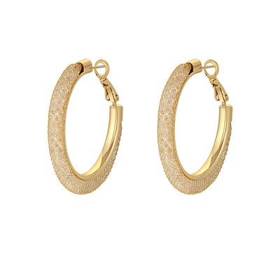 一撇一捺晶纹圆环耳钉耳环现代