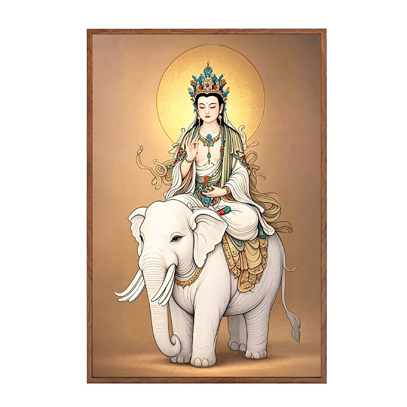 普贤菩萨数字油画填色diy手工画