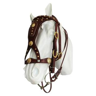 水勒缰绳牛皮水勒缰绳口街套装马匹装备马鞍马具装甲骑士装备