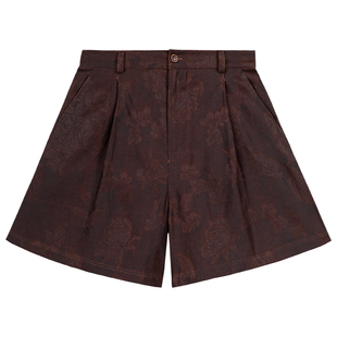 雾漫兰汀丨一城风絮丨夏季真丝绢纺香云纱小钟设计感国风高腰短裤