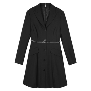 NEELLY纳俪商场同款西装连衣裙女春新款收腰高级气质感职业小黑裙