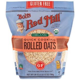 鲍勃红磨坊美国进口有机无麸质燕麦快熟速食早餐麦片谷物营养冲饮