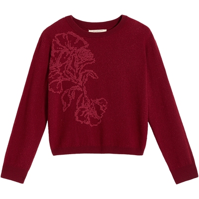 EXCEPTION例外女装2026春季新品绵羊毛针织衫中式提花圆领内搭女