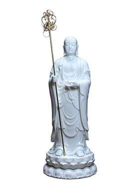新中式德化白瓷地藏王佛像摆件