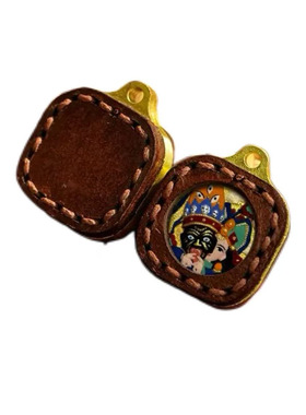 擦擦迷你纯手绘唐卡立体皮壳吊坠