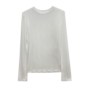 微透黑色长袖t恤2025新款修身高端网纱上衣高级感打底衫女早秋薄